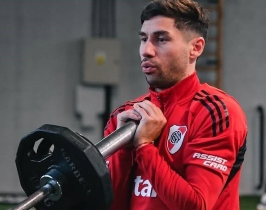 Alarma en River: Montiel se entrenó diferenciado y podría perderse el duelo ante Vélez